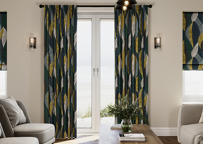 Anthurium, Teal - Made to Measure Curtains - Image 3